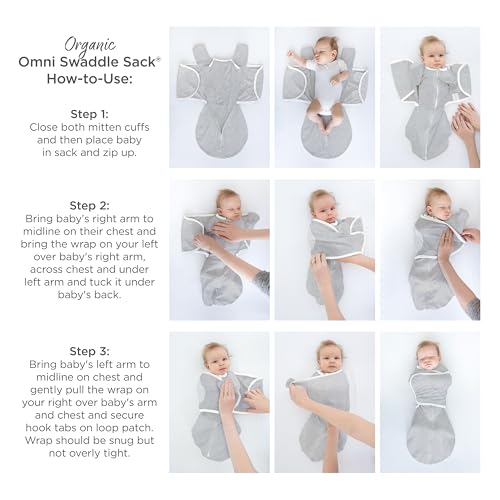 Image of SwaddleDesigns Organic 6-Way Omni Swaddle Sack w /Wrap, Jadeite, 12-18 lb