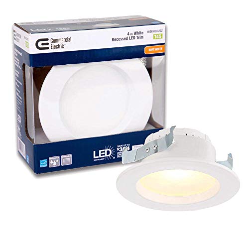 Commercial Electric 4 In. White Integrated Led Recessed Trim, 2700K #TOP2
