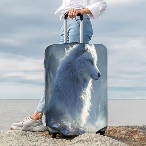 Lonely Fox Durable Luggage Cover Suitcase Protector Anti-Scratch Luggage Cover Fits 18-32inch Luggage, Black, X-Large3