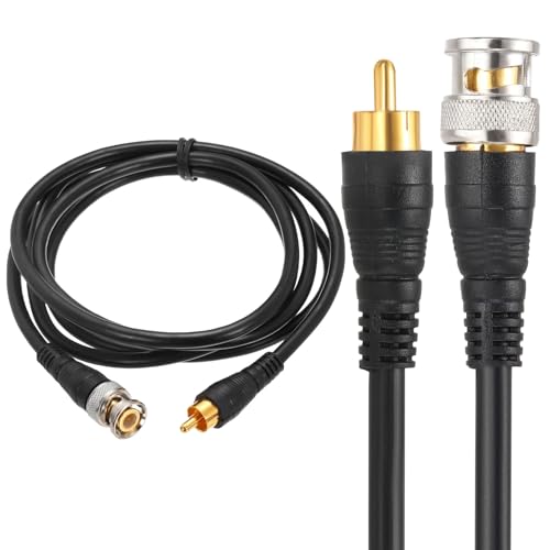 Image of sourcing map BNC Male to RCA Male Coaxial Cable, 1.5M RG59 75-3 Video Cable Extension Connector for DVR CCTV Camera Security System Monitor Video Connection, Black