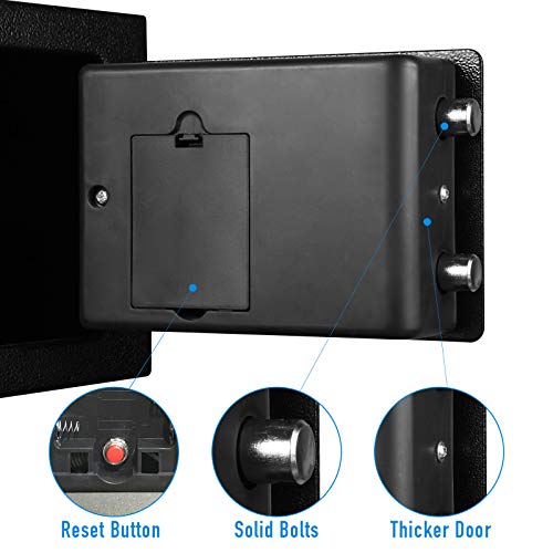 Image of TENAMIC Safe Box 0.23 Cubic Feet Electronic Digital Security Box, Keypad Lock Box Cabinet Safes, Solid Alloy Steel Office Hotel Home Safe, Black