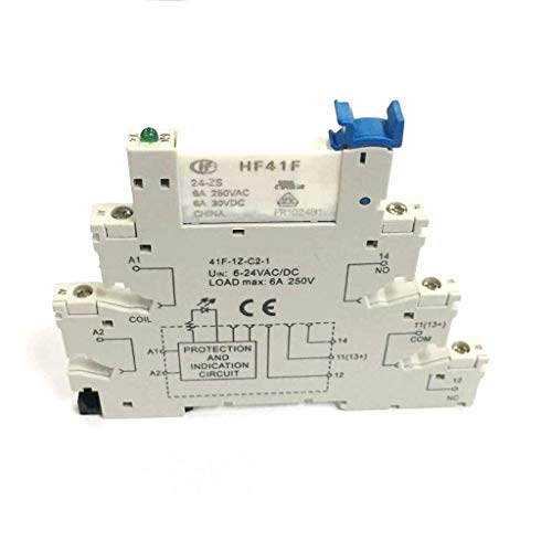 POFET Ersatz Hongfa HF41F PCB Relaishalterung 5 PIN Relaisbuchse 6-24V AC/DC 6A 41F-1Z-C2-1 Industriezubehör