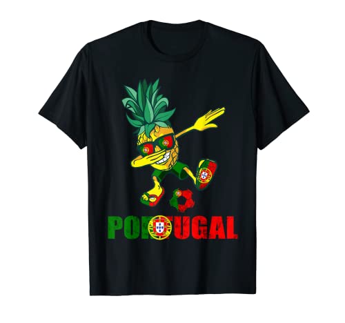 Bandera de Portugal Dabbing Piña Portugal Fútbol Portugal Camiseta