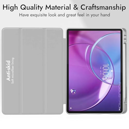 Image of Robustrion Case for Lenovo Idea Tab Pro 2nd Gen 13 inch Cover Case with [Pencil Holder] [Soft Flexible Case] for Lenovo Idea Tab Pro Gen 2 Cover Case 13 inch [Auto Sleep Wake Support] - Grey