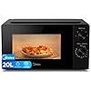 Midea Microondas 20 litros y 700 W de potencia | Microwave | Horno Microondas Negro de Sobremesa con Plato Giratorio, Función Descongelación, 5 Niveles de Potencia, Temporizador | Microondas sin grill