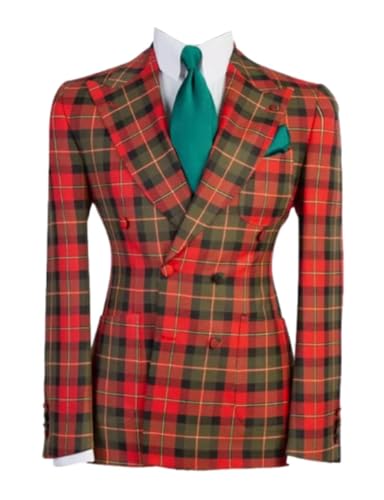 Costume de smoking à carreaux 2 pièces homme veste pantalon mariage chic et bal