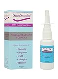 SinuSoothe 100% Natural Nasal Spray (SINUS & HEADACHE FORMULA)(0.68floz) - Sinusitis,Hay Fever,Sinus...