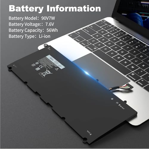 JD25G 56Wh 90V7W Laptop Battery for Dell XPS 13 9350 9343 JHXPY 0N7T6 DIN02 0DRRP RWT1R 5K9CP 13-9350-D1608 13D-9343 13-9350-D1508G 13-9350-350 13D-9343-1708 13D-9343-1808T 13D-9343-3708 7.6V Battery by choccosuri - Image 2