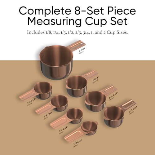 Set de Vasos Medidores 8 Piezas Acero Inoxidable Cobre miniatura 3