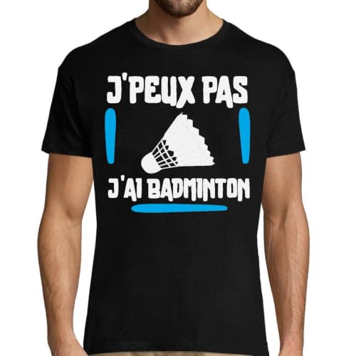 T-Shirt Homme Badminton en coton imprimé en France pour joueur passionné