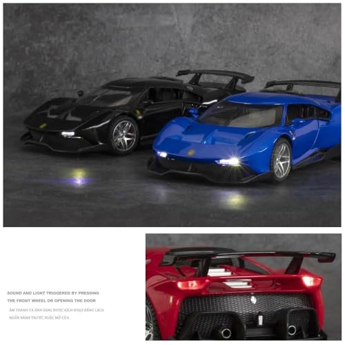 Image of VARIYA ENTERPRISE Exclusive Alloy Metal Pull Back Die-Cast Car Diecast Metal Pullback Toy Car with Openable 6 Doors,Light Music Boys Gifts Toys (1:32 Ferrari P80C - Multicolor)