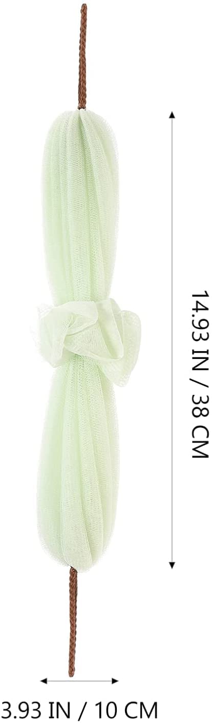 AKAZI 2 esponjas de Ducha de baño de Malla de lufa para Ducha, Bola de Ducha, Exfoliante Corporal, carbón Suave, Exfoliante Corporal con cordón para exfoliar la Piel, Verde (Azul) (Verde)