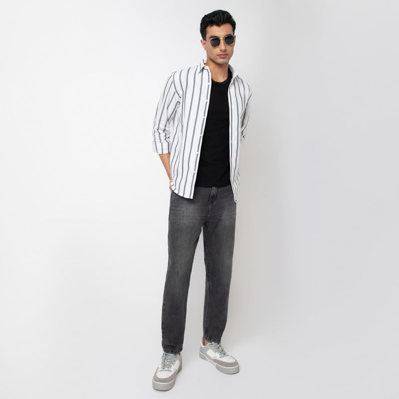 Image of Mens Striped Slim Fit Cotton Casual Shirt | Full Sleeves Mens Shirts | Stylish Shirt for Men