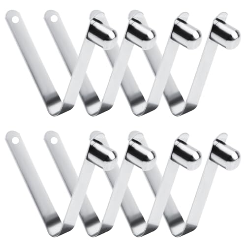 INCREWAY Tent Pole Clips, 8mm Kayak Paddle Spring Snap Clips, 8Pcs Stainless Steel Tent Pole Push Button Spring Clips for Camping Kayak Paddle Tent Pole