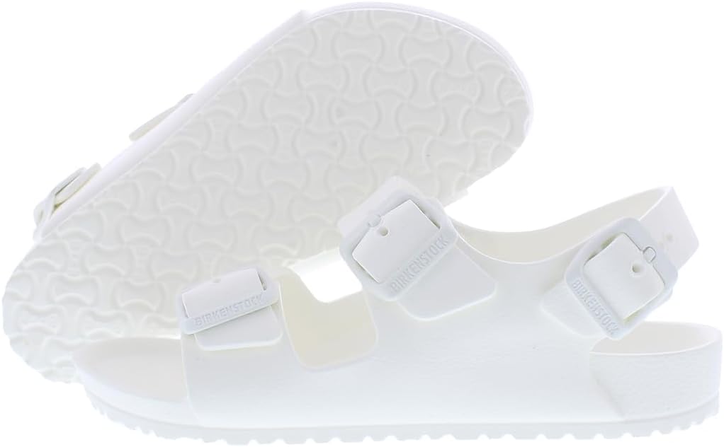 Birkenstock Milano Eva PS Girls Shoes Size 2, Color: White/Clear White