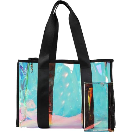 Pvc Beach Handbag Transparent Tote Bag Travel Makeup Bag for Swimming Work Shopping School and Concerts