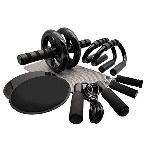 Kit Fitness Lixada 7 En 1 - Roue Abdos, Poignées Pompes, Corde à Sauter...