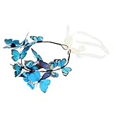 [DECOMELODY] 軽量素材の蝶カチューシャ ブライダル用花嫁ヘッドドレス 写真撮影とパーティー向けロマンチックデザインの花輪