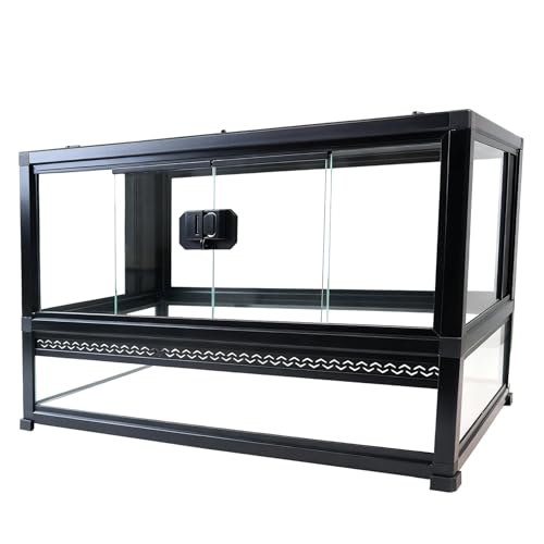 Image of 16 Gallon Reptile Glass Enclosure 22 inch x 14 inch x 12 inch | Front Opening Reptile Terrarium Tank, Easy Assembly Habitat for Geckos, Small Lizards, Corn Snakes, Frogs, Hermit Crab