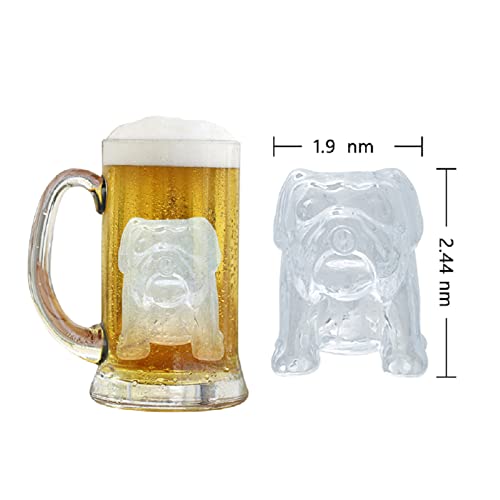 Molde para cubos de hielo con forma de bulldog, silicona miniatura 6