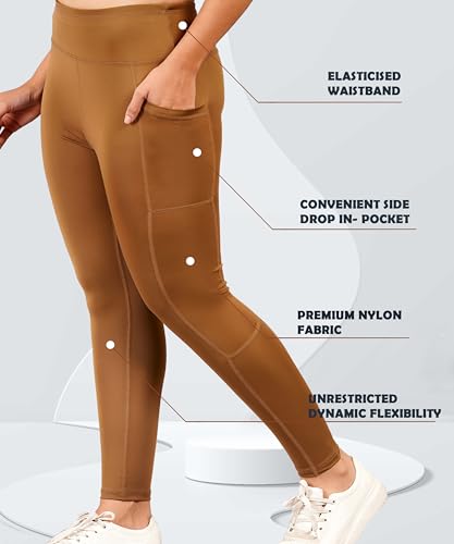 Image of NEVER LOSE Thick High Waist Yoga Pants with Pockets, Tummy Control Workout Running Yoga Leggings for Women