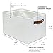 OrganiHaus Large Fabric Storage Baskets for Shelves 3 Pack, 15x11in Closet Storage Bins, Canvas Storage Bin for Organizing, Cloth Baskets, Linen Closet Organizers, Off-White
