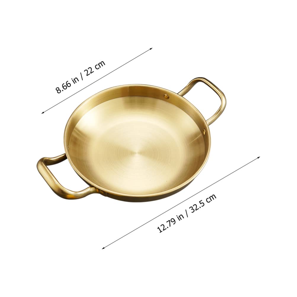 Cabilock Korean Ramen Noodles Cooking Pot Stainless Steel Household Cooking Pan Double Handle