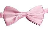  Générique Noeud Papillon Homme Couleur Unie 2 Plis (Rose)