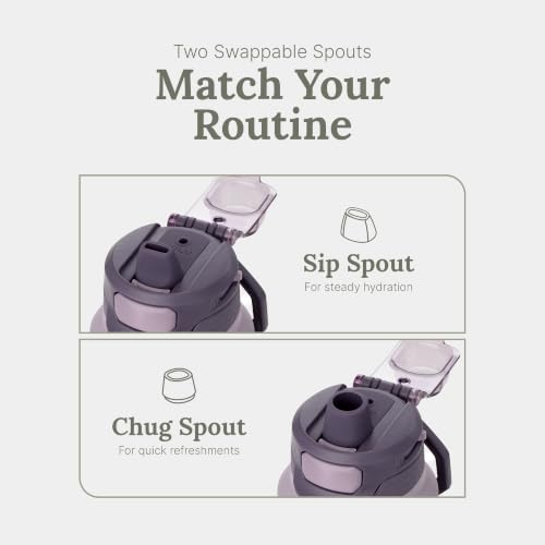 Image of ZULU Powerfill Pro 32oz Stainless Steel Water Bottle with Quick Fill Lid, Triple Walled Vacuum Insulated Metal, Leak Proof Locking Lid, Sip and Chug, Reusable BPA Free, Amethyst