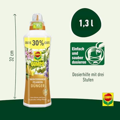 COMPO Mediterraner Pflanzendünger – Spezial-Flüssigdünger für mediterrane Pflanzen – 1,3 L 3