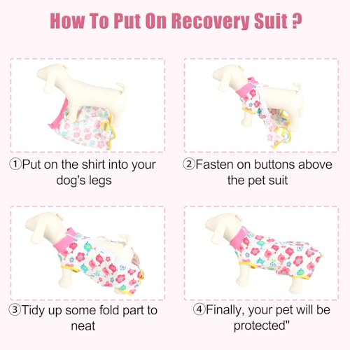 Image of FEimaX Dog Surgery Recovery Suit Female and Male Spay with Pee Hole, Pet Body Suits for Puppy After Spayed, Neuter Surgical Onesie for Small and Medium Dogs Cats, Alternative Bandages E-Collar & Cone