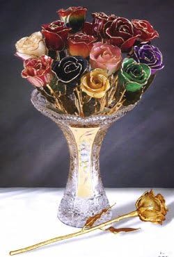 Miniatura 2 de Rosa genuina bañada en oro de 24 quilates lacada rosa en caja de regalo, 11"