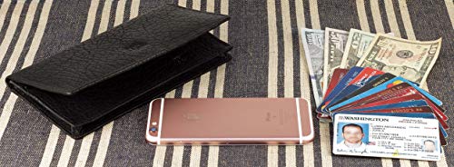Image of RFID Blocking Mens Genuine leather Bifold Long Wallet