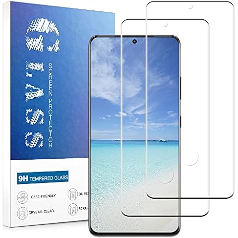 2 Pack Screen Protector for Samsung Galaxy S21 Ultra 5G, Tempered Glass, [Ultrasonic Fingerprint Support] [9 Hardness] [Anti-Bubble] [3D Curved] Scratch Resistant for Samsung S21 Ultra Glass Film Cover