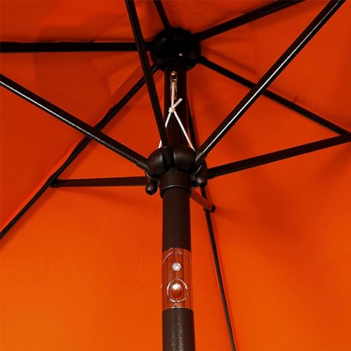 Image of Blissun 7.5 ft Patio Umbrella, Yard Umbrella, Outdoor Market Umbrella with Push Button Tilt Crank, Orange