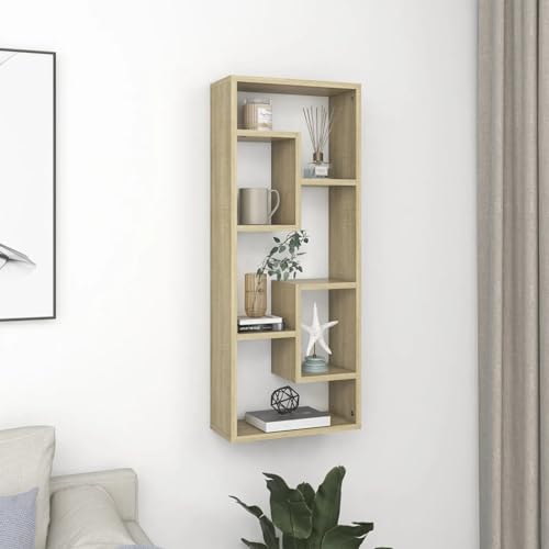 Xichuzi Estantería Pared, Estanteria Pared, Estanteria Baño, Balda Pared, Baldas Flotantes, Estante Cocina, Baldas Cocina, aglomerado Color Roble Sonoma 36x16x90 cm