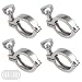 Eliseo 1.5'' Sanitary Tri-Clamp, 304 Stainless Steel Single Pin Heavy Duty Tri Clamp Clover with Wing Nut for Ferrule TC 1.5''(4 Pack)