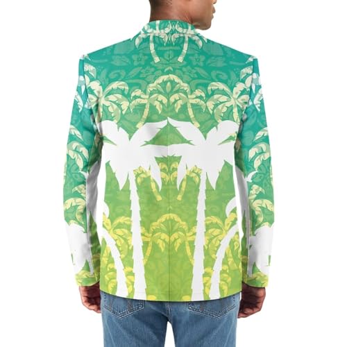 Hawaiian Tropical Flower Couple Matching Long Sleeve Loose Fit One Button Dress Suit Jacket Dress Blazer3