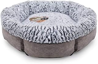 Rosewood Luxury Fleece Lined Plush Bed, Super Soft Plush Pet Bed, 64cm x 20cm, Grey