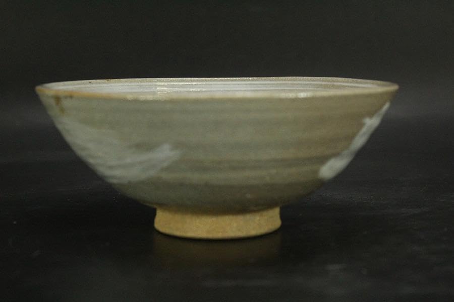 茶道具 抹茶茶碗 平茶碗 浮彫 波に千鳥 今岡三四郎作 茶道 茶道具 茶碗