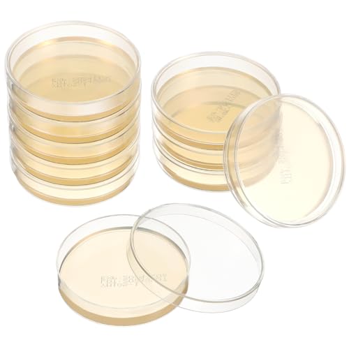 Mobestech 10 Pièces Plaque de gélose nutritive plat de semis des produits Gel Plaques d'agar préparées Plaques d'agar pour expériences assiette verre boîtes de Pétri gélosées boîte de Pétri