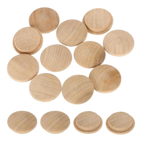 uxcell 20Pcs Wood Button Plugs, 20mm / 0.79