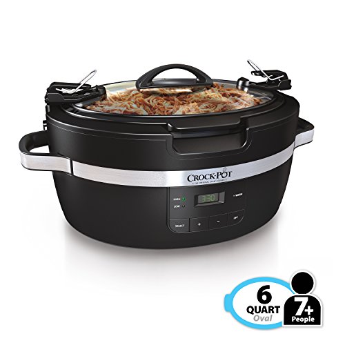 Crockpot Thermoshield Easy Carry Handles |6 Quart Manual Slow Cooker, Black
