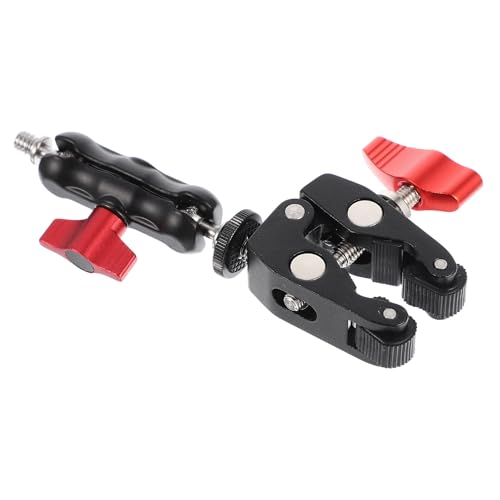 Amosfun Stabile Kameraklemme aus Edelstahl mit 360 Grad Drehung und Rutschfesten Gummis Tragbare Kamerahalterung für Kamera und Mikrofon im Fotostudio und Videoeinsatz