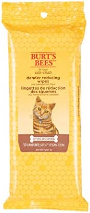 Burt's Bees for Cats Natural Dander Reducing Wipes | Kitten and Cat Wipes for Grooming, 50 Count | Cruelty Free, Sulfate & Paraben Free, pH Balanced for Cats - Made in the USA