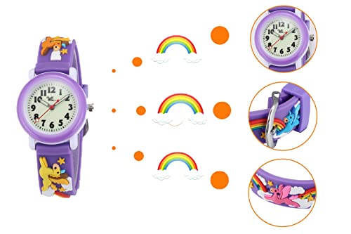 Jewtme Kids Time Teacher Watches 3D Cute Cartoon Silicone Children Toddler Butterfly Wrist Watches for Ages 3-10 Boys Girls Little Child3
