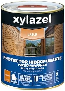 XYLAZEL 2163003 Lasur Protector Hidrofugante Satinado, Color Teca, 750 ml
