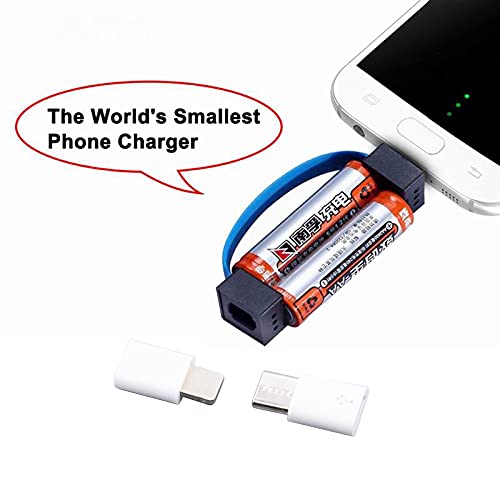 Cacacol Portable Magnetic Aa/Aaa Battery Phone Emergency Charger With Microusb-Lightning Adapter And Microusb-Typec Adapter Suit For Cell Phone Smart Devices #TOP2