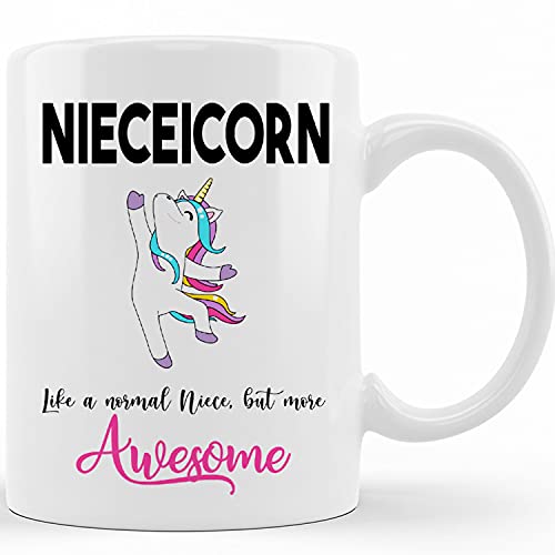Personalized Funny Gift For Niece Novelty Birthday Present Unicorn Like A Normal Niece But More Awesome Christmas Gifts For Her Coffee Mug Tea Cup M320, Ceramic Novelty Coffee Mugs 11oz, 15oz Mug, Te