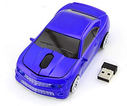 Souris Sans Fil En Forme De Voiture De Sport - 1600DPI, 2.4G, Lumière Clignotante - Cadeau Fun Pour Enfants Et Adultes - Argent